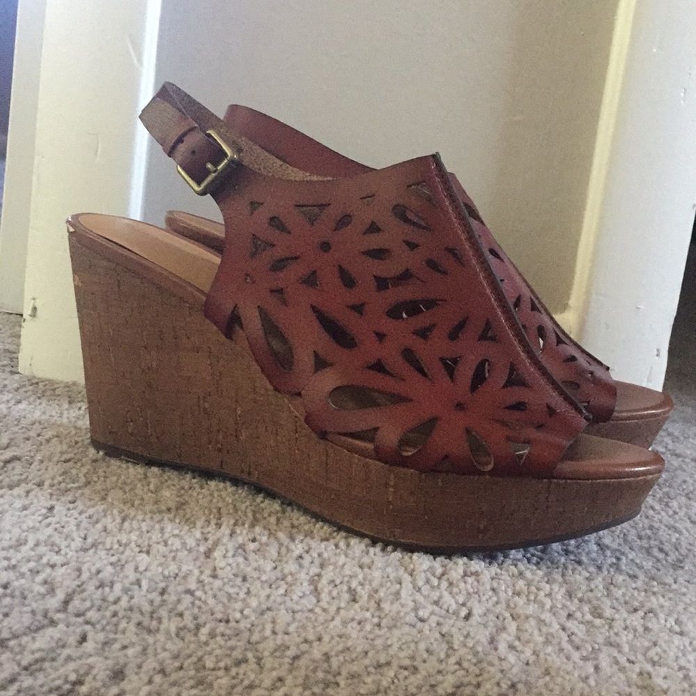 Nine West laser cut wedges